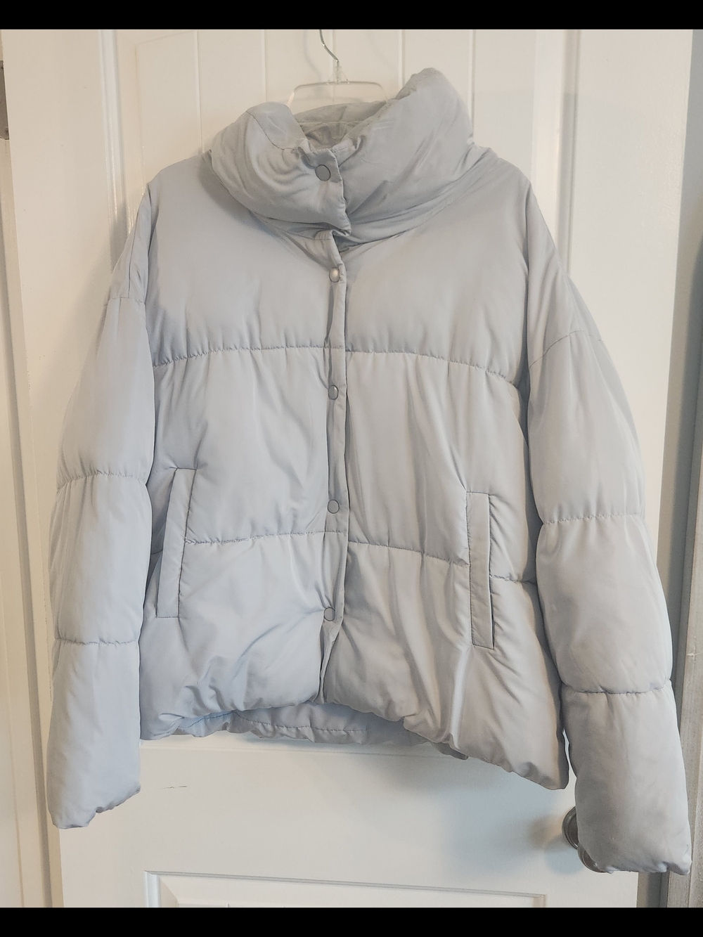 Free People Light Gray Puffer Jacket